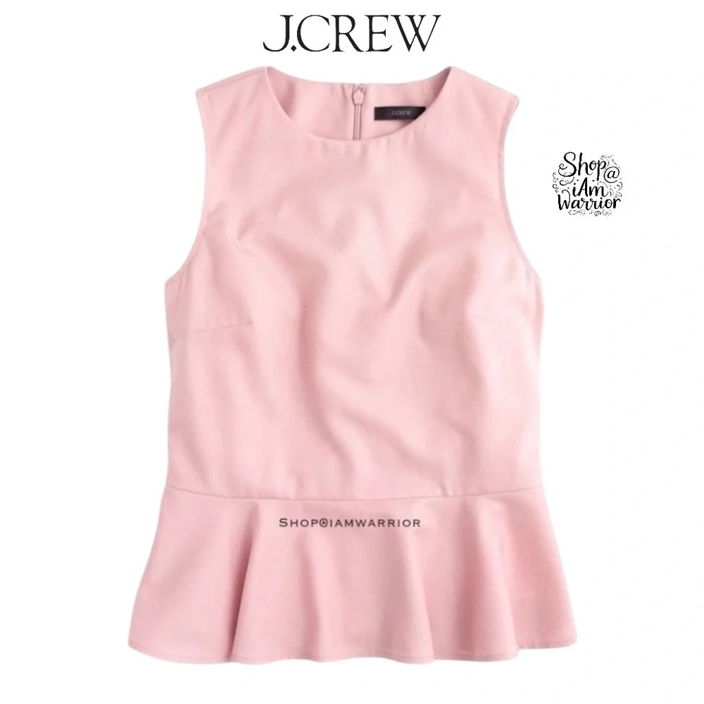 J.Crew NWT rose pink peplum top in super 120s fine wool *shop@iamwarrior